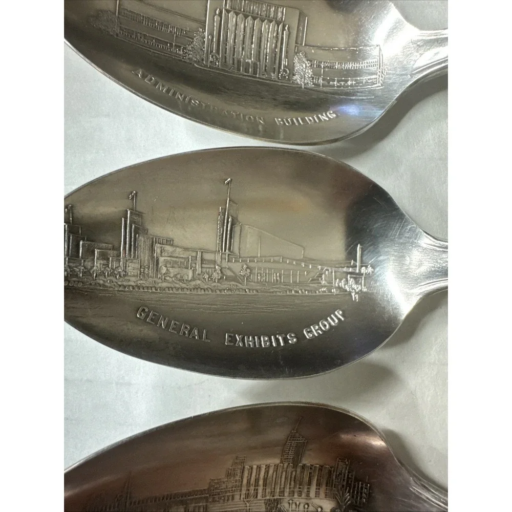 1933 Chicago World's Fair Century of Progress Spoons Lot 6 Silver‎ Plated